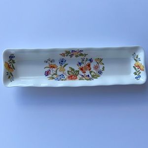 Vintage Aynsley Bone China Trinket Dish - Cottage Garden